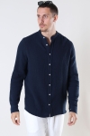 Kronstadt Johan Muslin Henley Hemd Navy