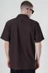 Selected Relax Plisse Resort SS Hemd Chocolate Brown
