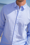 Selected Slim Sun Linen Hemd LS Cashmere Blue / White
