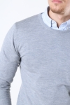 Clean Cut Copenhagen Merino Wool Crew Stricken Light Grey Mel