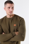 Les Deux Dark Oliven Green/BUhrnt Orange Piece Sweatshirt