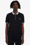 Fred Perry ZIP NECK POLO Hemd 102 Black