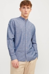 Jack & Jones Summer Band Linen Hemd LS Faded Denim