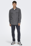 ONLY & SONS Bane Regular Fit Denim Hemd Light Grey Denim