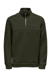 ONLY & SONS Remy Teddy Half Zip Rosin