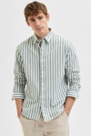 Selected SLHREGNEW-LINEN Hemd LS CLASSIC W Dark Ivy Stripes