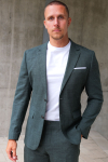 Selected Slim Oasis Linen Blazer Dark Green