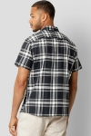 Clean Cut Copenhagen Bowling Checked Hemd SS Dark Navy W. Ecru