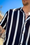 Jack & Jones Jeff Resort Stripe Hemd SS Black