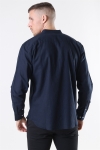 Clean Cut Cotton Linen Mao Hemd Navy