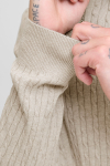 Jack & Jones Emil Knit Cable Crew Neck Oatmeal