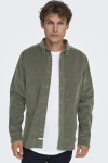 ONLY & SONS Michael Regular Fit Stretch Cord Hemd LS Castor Gray