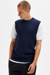 Selected SLHMAIOS KNIT WAISTCOAT G Dark Sapphire