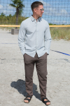 Selected Slim Sun Linen Hemd LS Iceberg Green / White