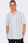 ONLY & SONS Trev Reg Structure Stripe SS Hemd Cloud Dancer