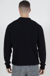 Jack & Jones Relaxed Fit Structered Knit Polo Black