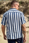 Jack & Jones Jeff Resort Stripe Hemd SS Ensign Blue