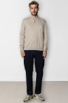 Clean Cut Copenhagen Claude half zip knit Ecru Melange
