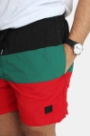 Urban Classics Color Block Badehose Firered/Black/Green