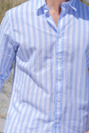 Selected Reg New Linen Hemd LS Cashmere Blue Strupe