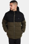 Urban Classics Hooded 2-Tone Puffer Jacke Dark Olive/Black