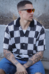 Jack & Jones Athletico Loose Fit Crochet Polo Hemd SS Black