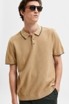 Selected SLHHANK SS KNIT BUTTON POLO B Incense