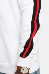 Uhrban Classics TB2085 Stripe Shoulder Hoodie White/Black/Fire Red