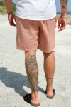 Selected COMFORT-BRODY LINEN SHORTS Baked Clay