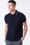 Fred Perry Twin Tipped Polo Navy/White