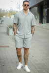 ONLY & SONS Kari Relaxed Plizze Resort SS Hemd Limestone