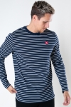 Kronstadt Timmi Organic/Recycled L/S stripe tee Navy / White