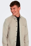 ONLY & SONS New Terry Corduroy LS Hemd Silver Lining
