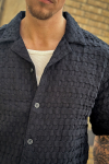 ONLY & SONS Braddock Regular SS Resort Waffle Hemd Jet Black