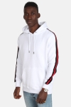 Uhrban Classics TB2085 Stripe Shoulder Hoodie White/Black/Fire Red