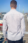 ONLY & SONS Caiden LS Stripe Linen Hemd Chinchilla
