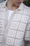 ONLY & SONS Bart Relax SS Knit Hemd Silver Lining