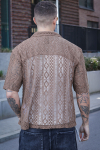 ONLY & SONS Novak Relax Resort SS Lace Hemd Sepia