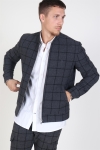 Les Deux Como Wool Check BomberJacke Charcoal/Black