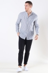 Only & Sons Luke LS Linen Mandarine Hemd White/Blue Stripes