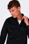 ONLY & SONS New Terry Corduroy LS Hemd Black