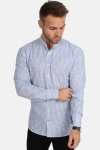 Kronstadt Dean Henley Stripe Hemd Blue