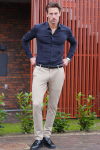 Only & Sons Miles LS Stretch Hemd Dark Navy