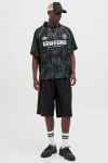 Jack & Jones Retreat AOP Mesh Open Collar Polo SS Black