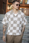 Jack & Jones Athletico Loose Fit Crochet Polo Hemd SS Desert Taupe