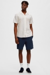 Selected SLHREGNEW-LINEN Hemd SS RESORT W Kelp Stripes