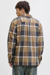 Jack & Jones Rayle Melange Check LS Overshirt Malt Ball