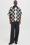 Jack & Jones Athletico Loose Fit Crochet Polo Hemd SS Black