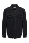 ONLY & SONS Bane Regular Fit Denim Hemd Dark Grey Denim