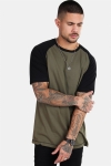 Basic Brand Raglan T-Hemd New Army/Black